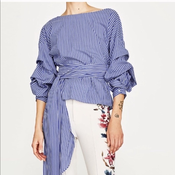 ⚠️ENDING SOON Zara Striped Wrap Shirt in Red - Picture 10 of 11